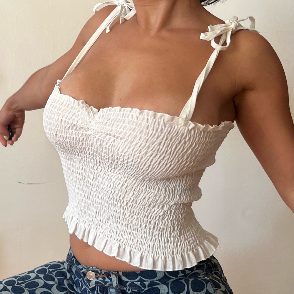 Storets summer stretchy tie strap top